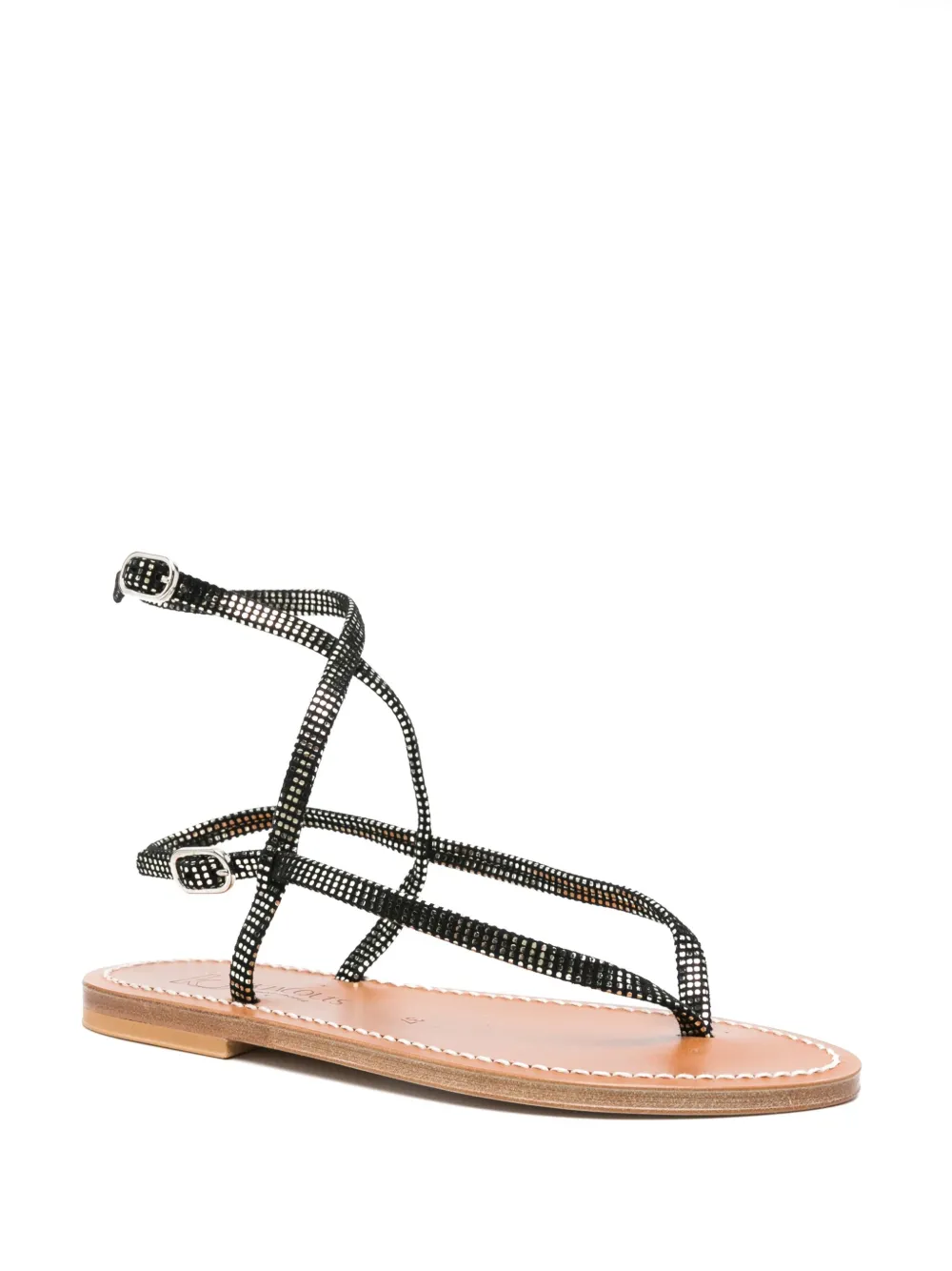 K. Jacques Abako leather sandals Black