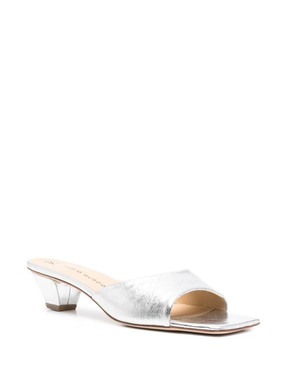 Fabio Rusconi 40mm metallic leather sandals Silver