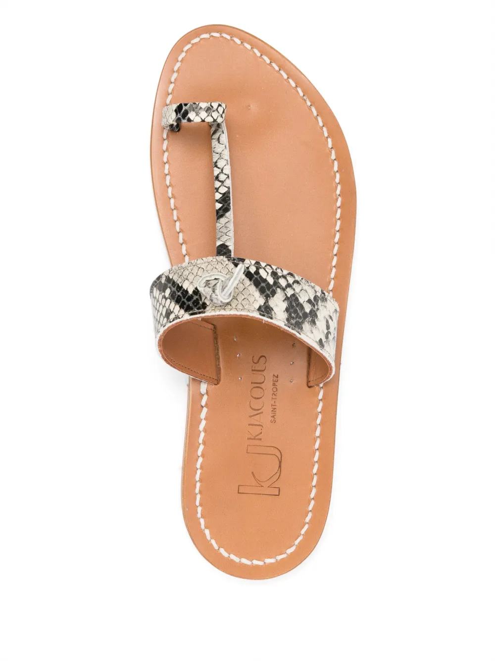 K. Jacques leather flat sandals Neutrals