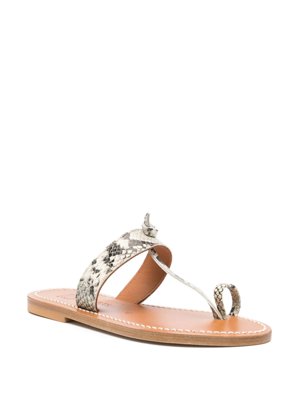 K. Jacques leather flat sandals Neutrals