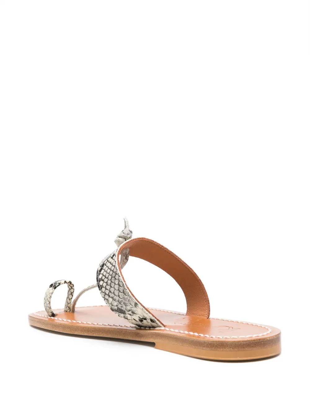 K. Jacques leather flat sandals Neutrals