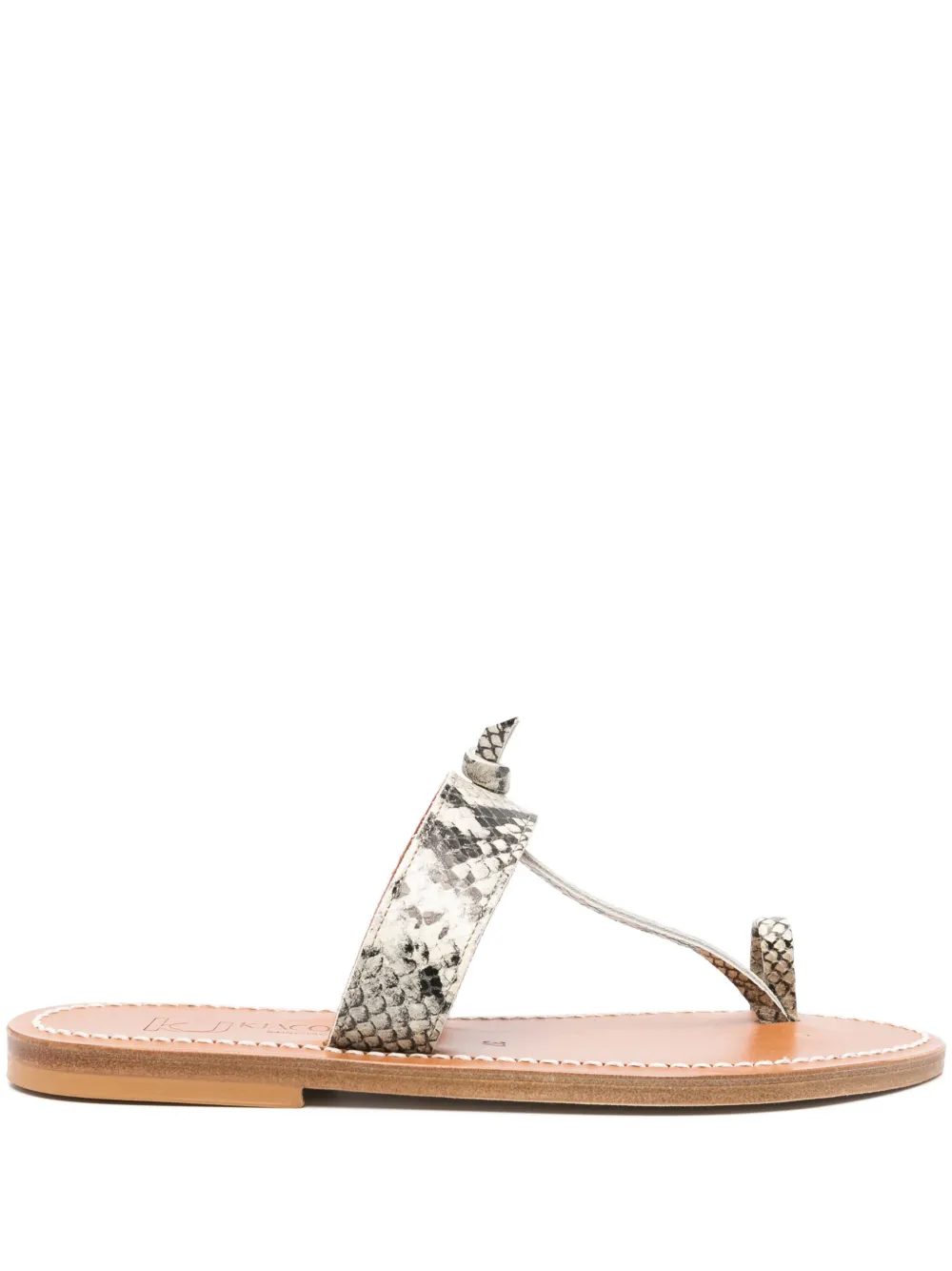 K. Jacques leather flat sandals Neutrals