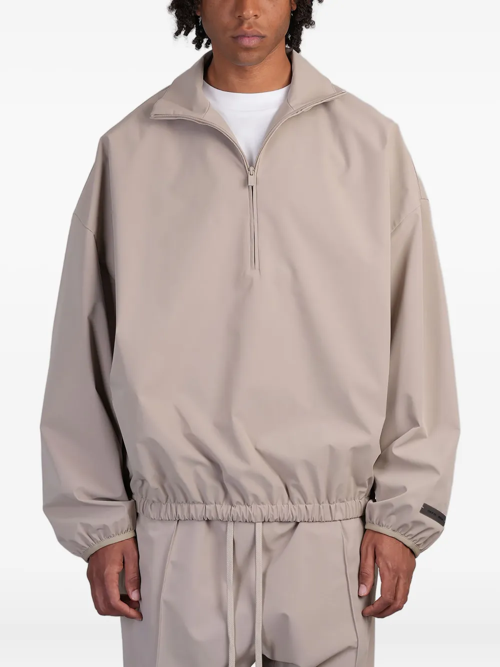 Essentials Half-zip Drawstring Sweatshirt In Neutral