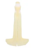 David Koma tulle-insert draped maxi dress - Yellow
