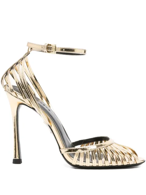 Retrofete leather caged ankle-strap sandals