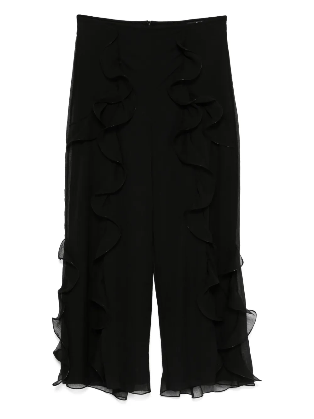 PatBO ruffle-detailing trousers | Black | Image 1