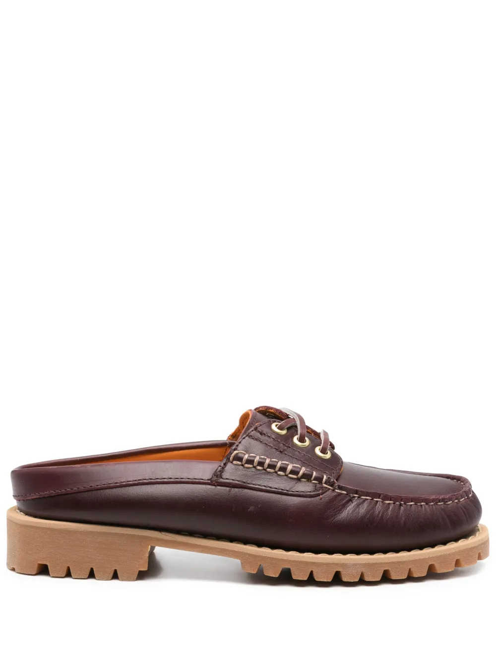 Timberland leather slipper mules Red