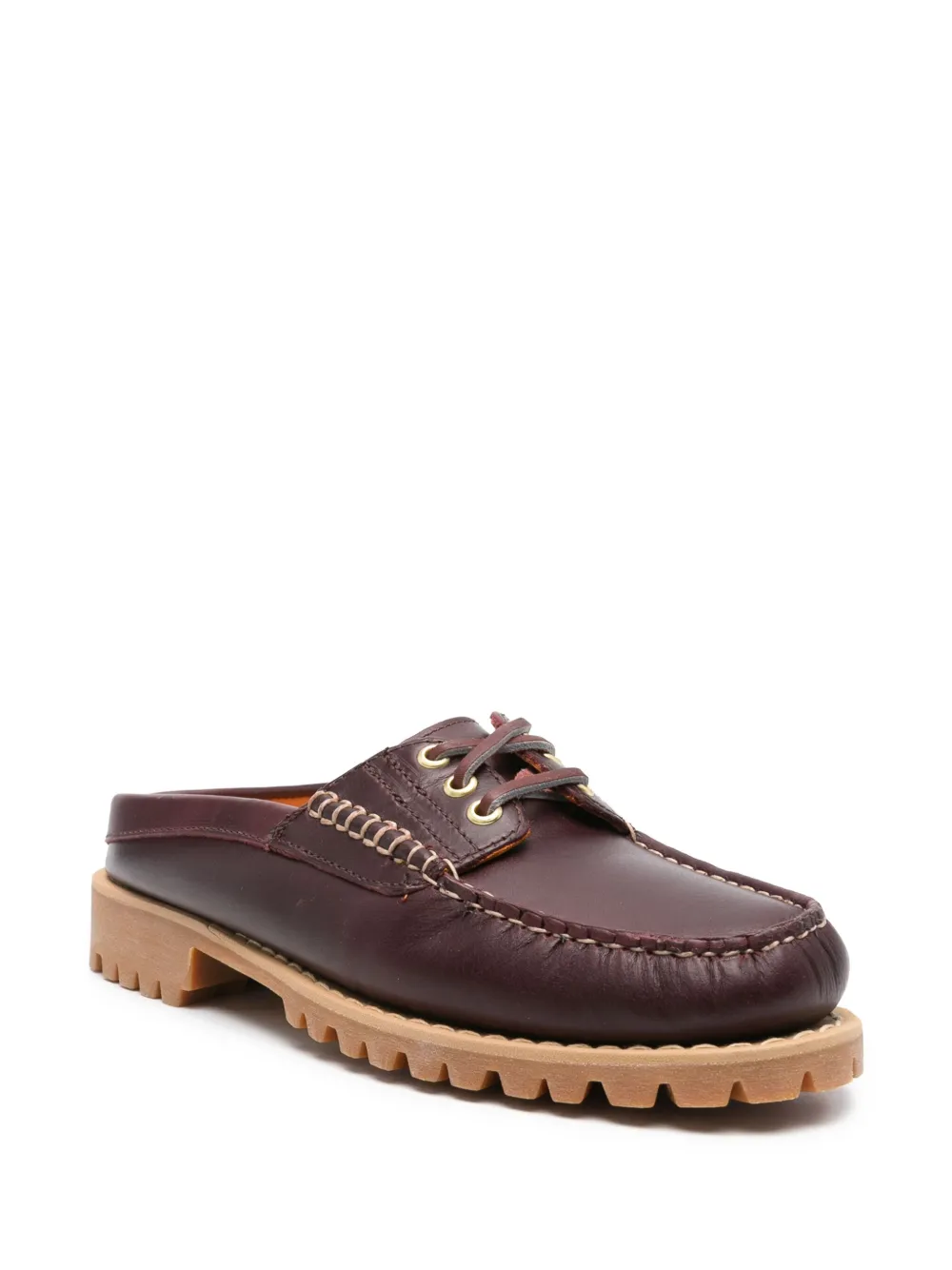Timberland leather slipper mules Red