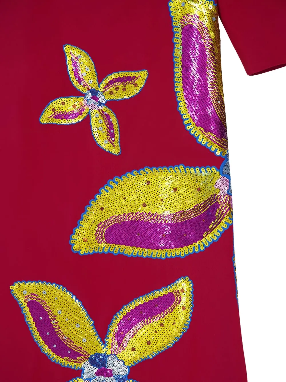 Paula Sequin-embellished Midi Dress In Red