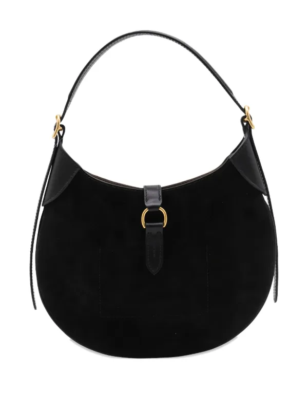 Polo Ralph Lauren Suede Shoulder Bag Black FARFETCH IN