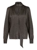TOM FORD polka-dot tie-neck blouse - Black