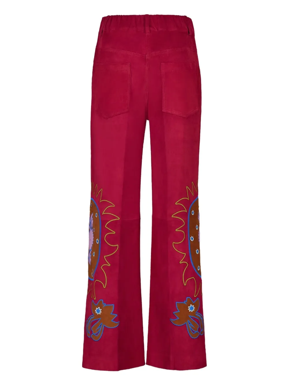 PAULA Alice flared broek met borduurwerk Rood