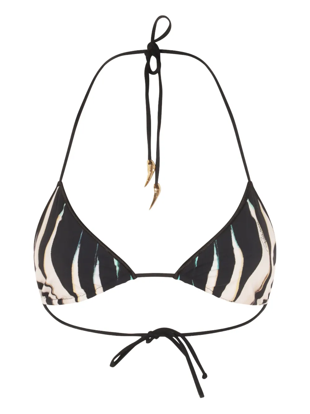 Roberto Cavalli Ray of Sea-print bikini top Zwart