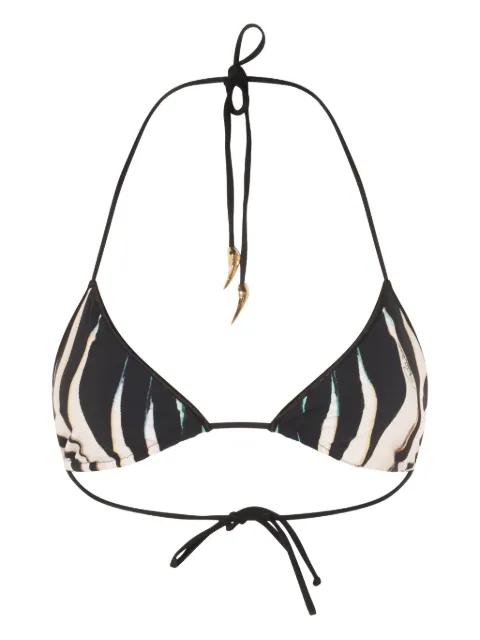Roberto Cavalli Ray of Sea-print bikini top 