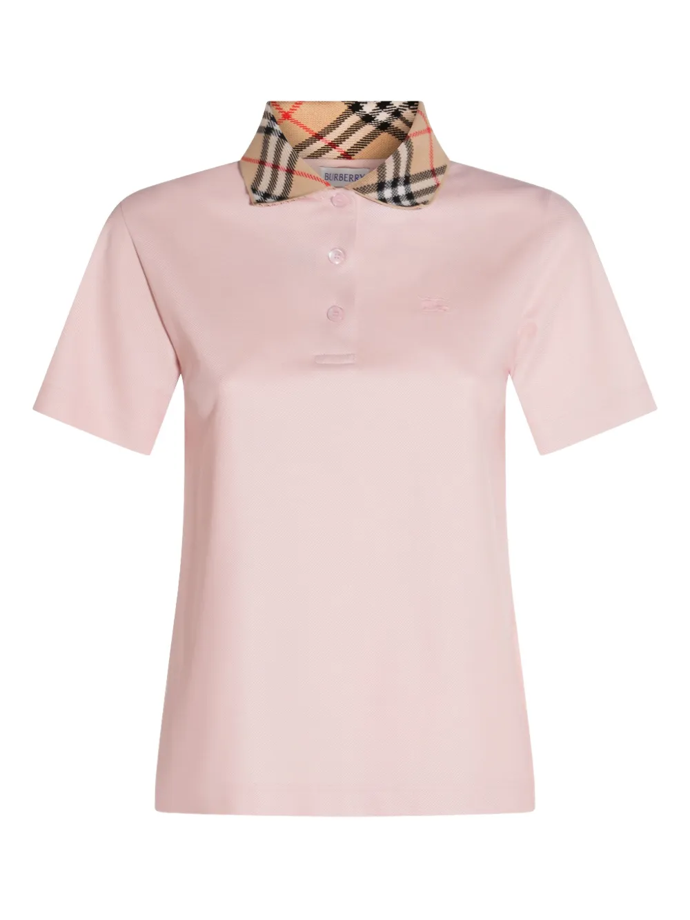 Burberry checked-collar polo shirt - Rosa