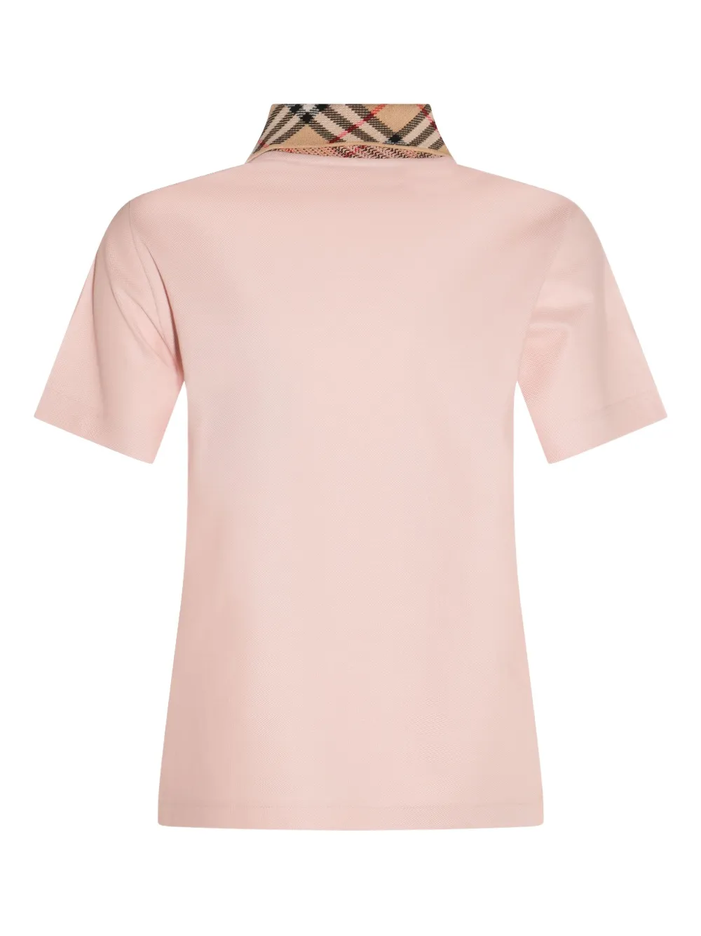 Burberry checked-collar polo shirt - Roze