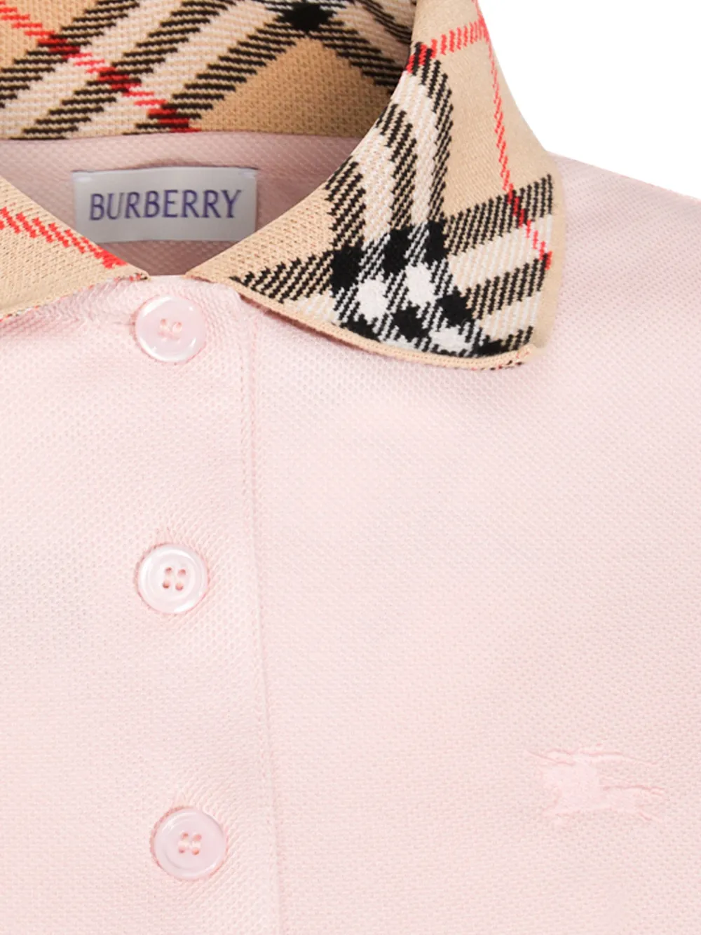 Burberry Poloshirt met geruite kraag Roze