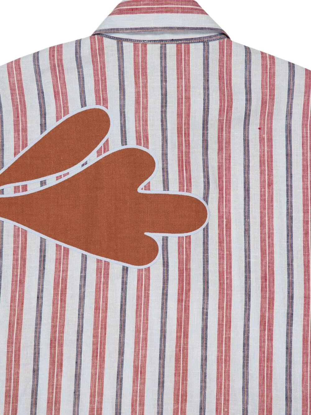 PAULA Almandine gestreepte blousejurk met bloemenpatch Rood