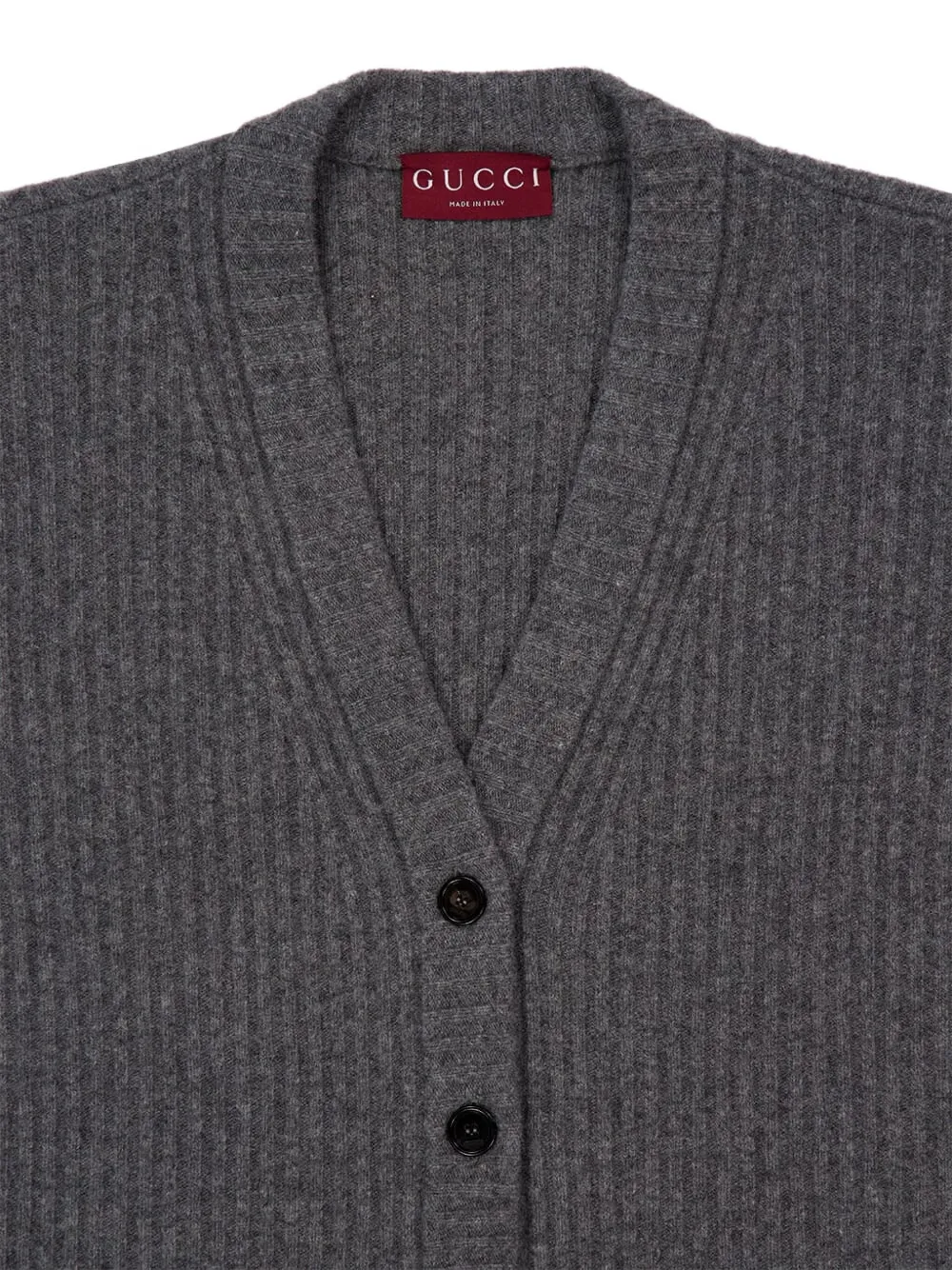 Gucci Womens Dusty Dark Grey Mc Oversized Rib Wool Knitted Cardigan Xs In Gray