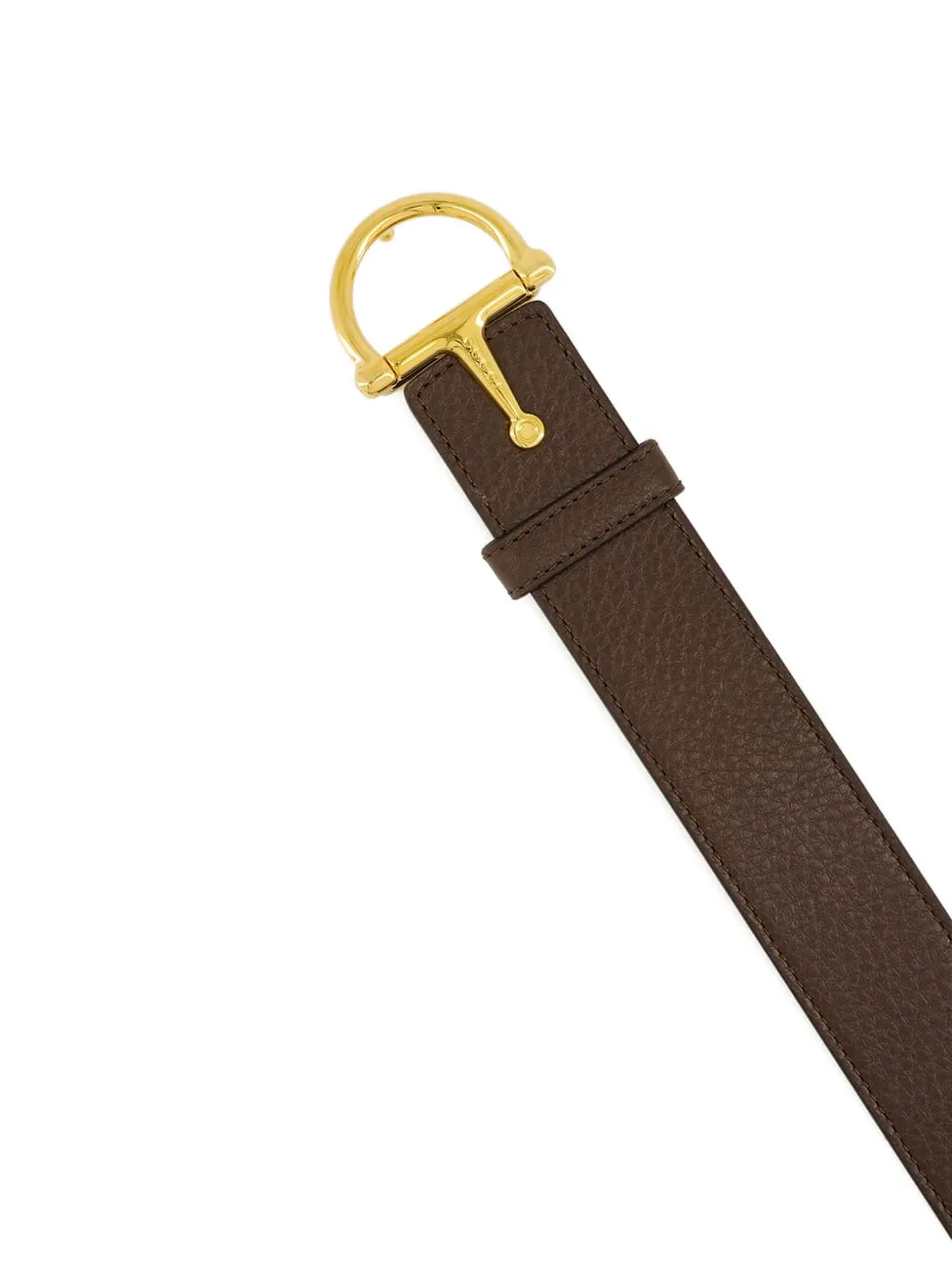 Gucci Belt With Half-horsebit Buckle In Brown