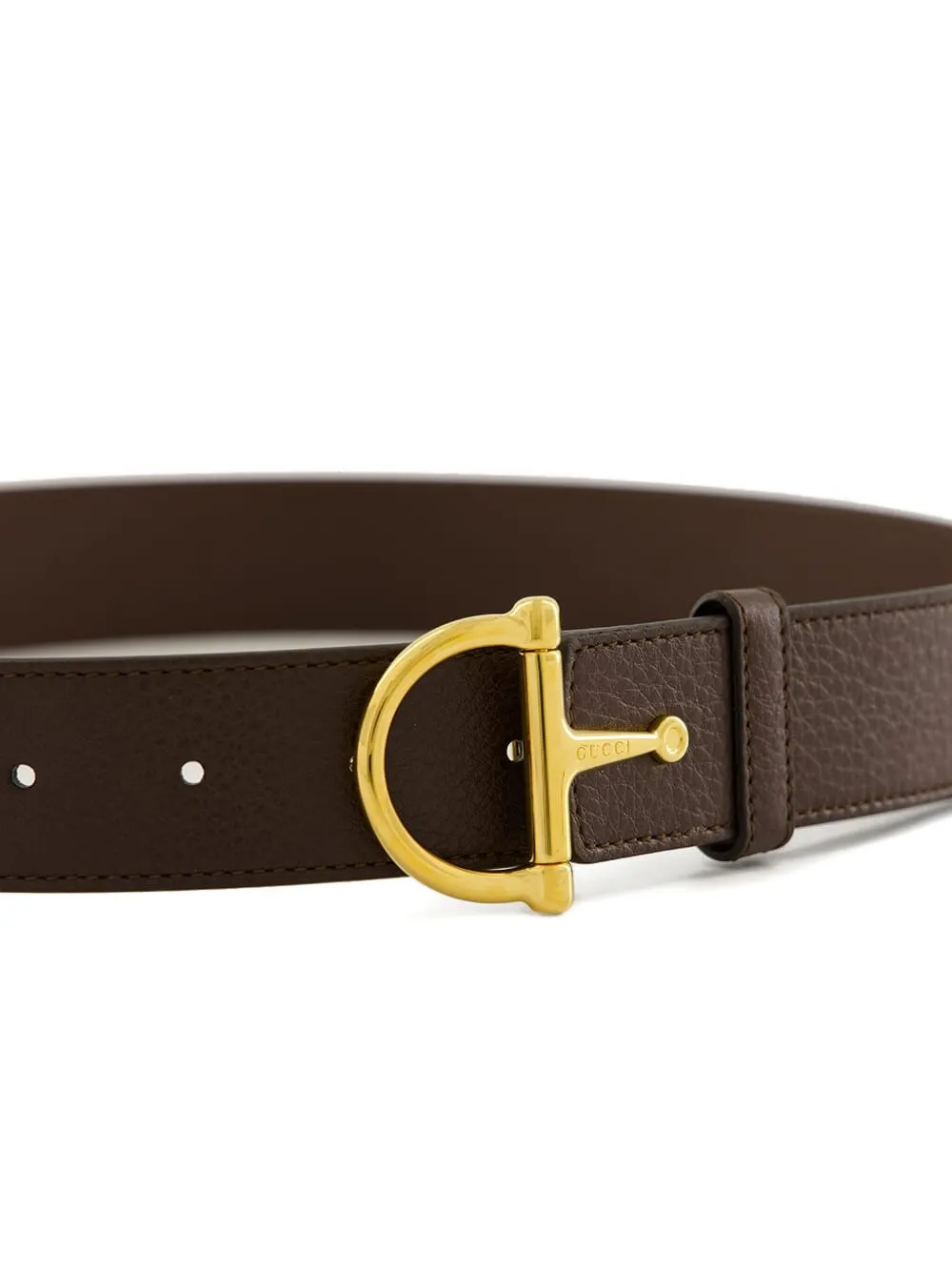 Gucci Belt With Half-horsebit Buckle In Brown