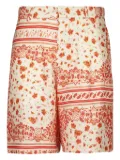 FENDI bandana-print silk shorts - White