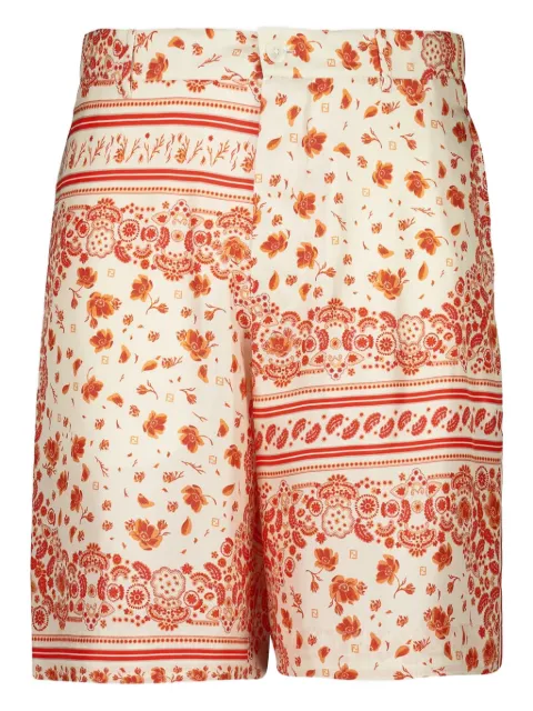 FENDI bandana-print silk shorts