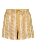 Zeus+Dione textured-stripe drawstring shorts - Yellow