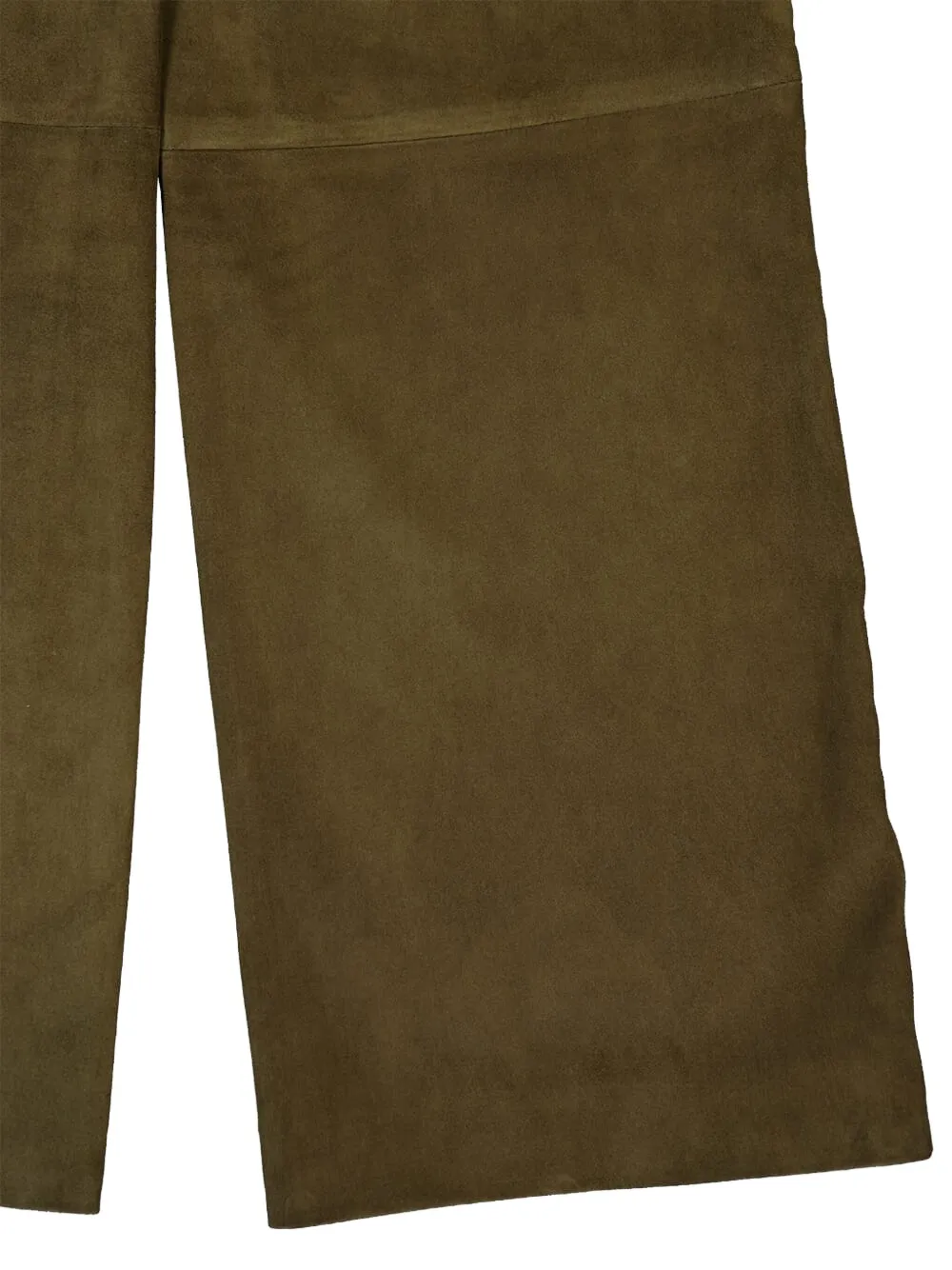  Paula Alice Suede Flared Trousers - Green 