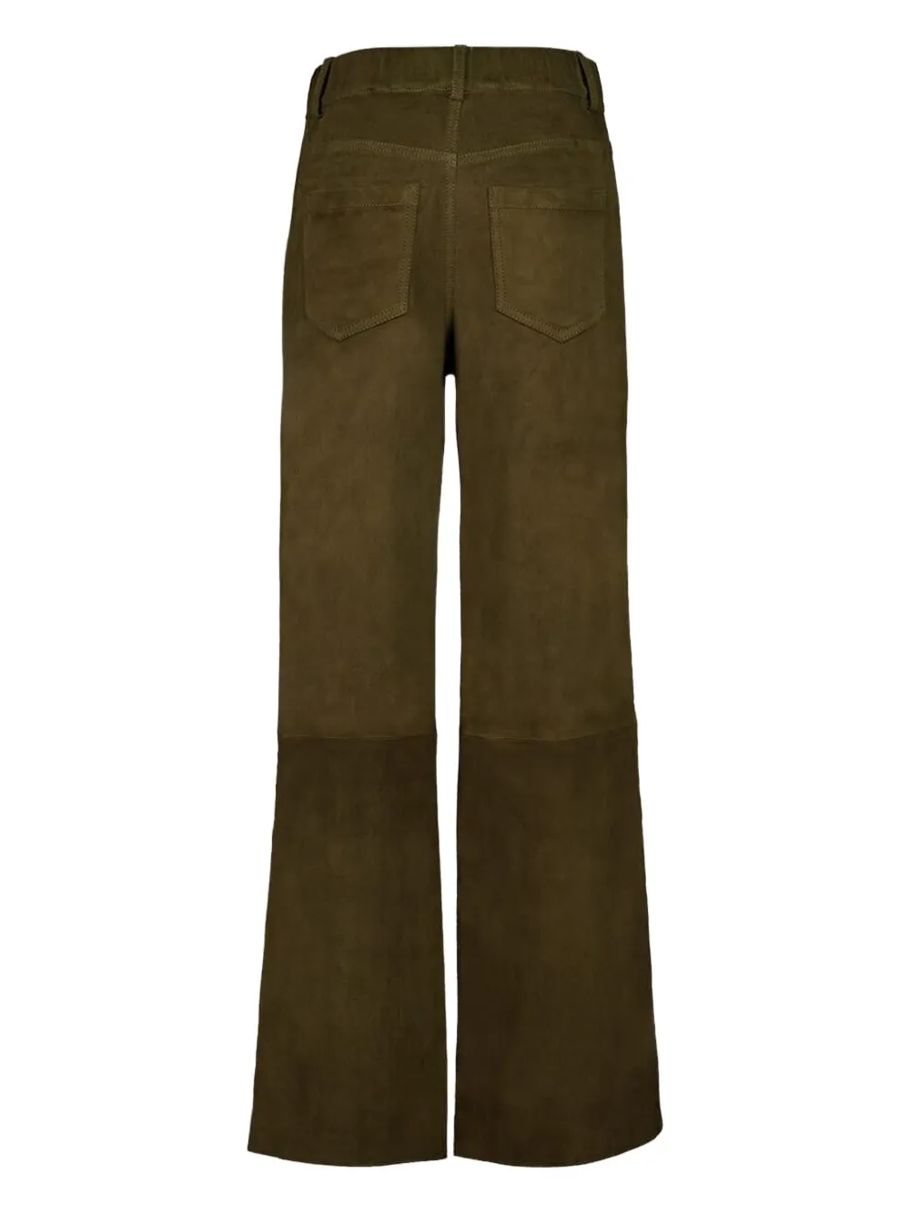  Paula Alice Suede Flared Trousers - Green 