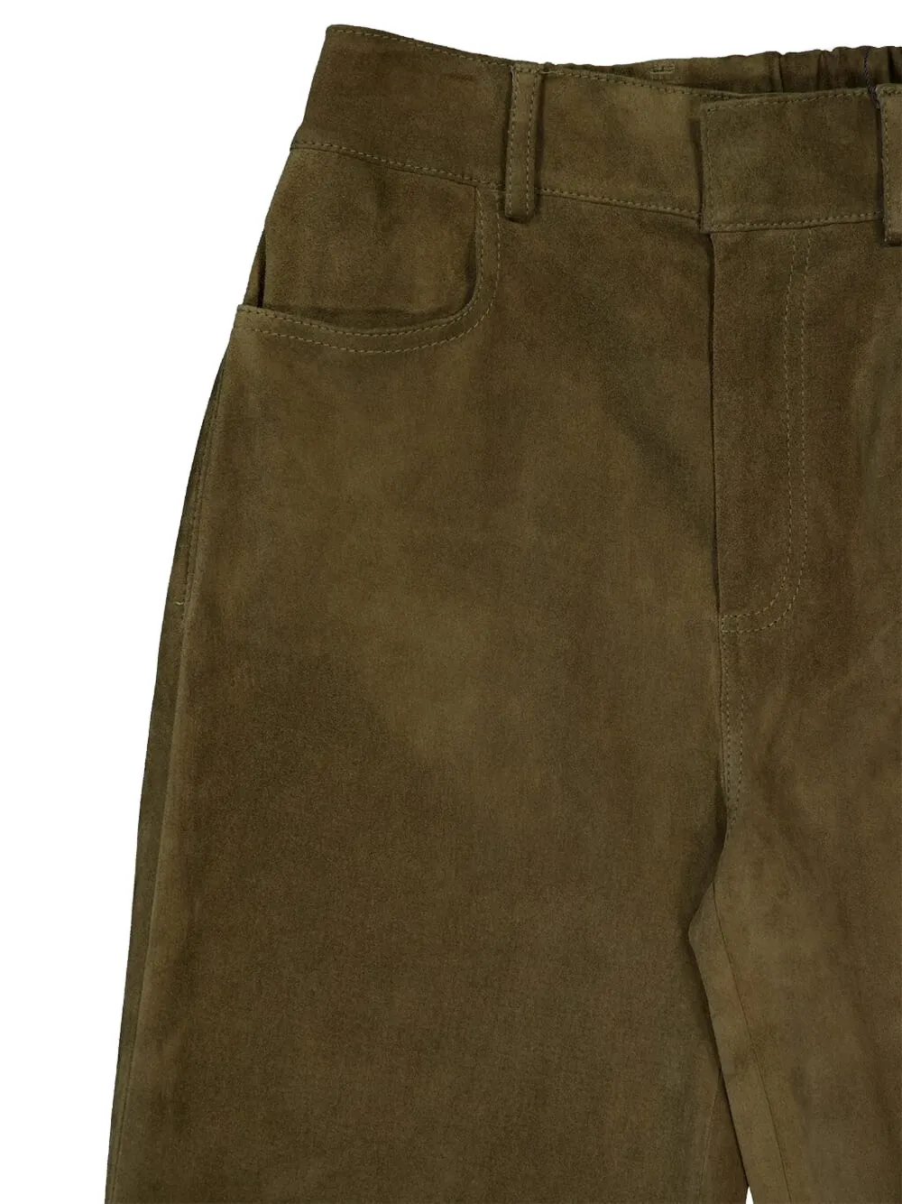 PAULA Alice suède flared broek Groen
