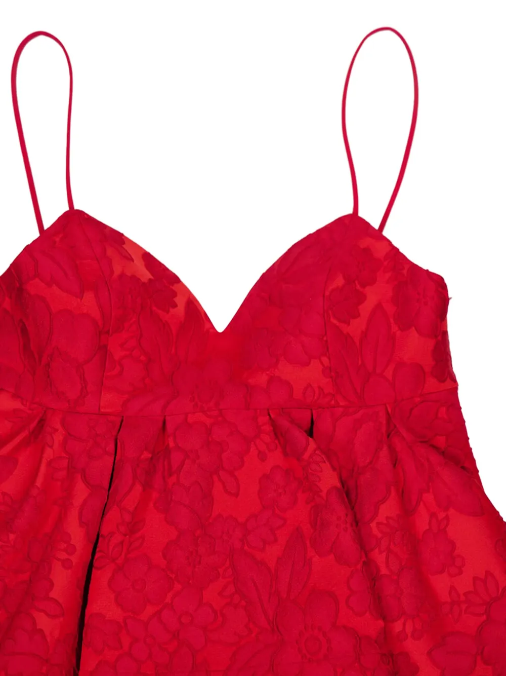 La DoubleJ Satine floral peplum midi dress Rood