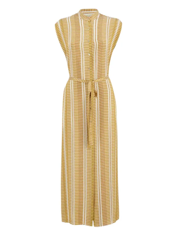 Zeus+Dione Striped Midi Dress | Yellow | FARFETCH