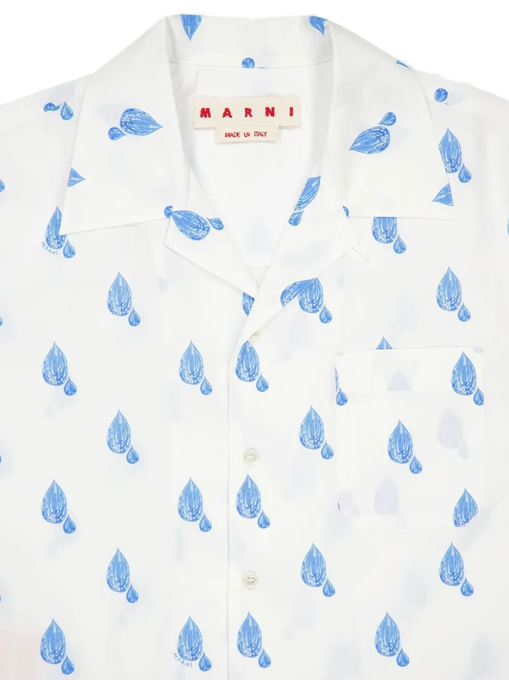 Marni Overhemd met print en korte mouwen Wit