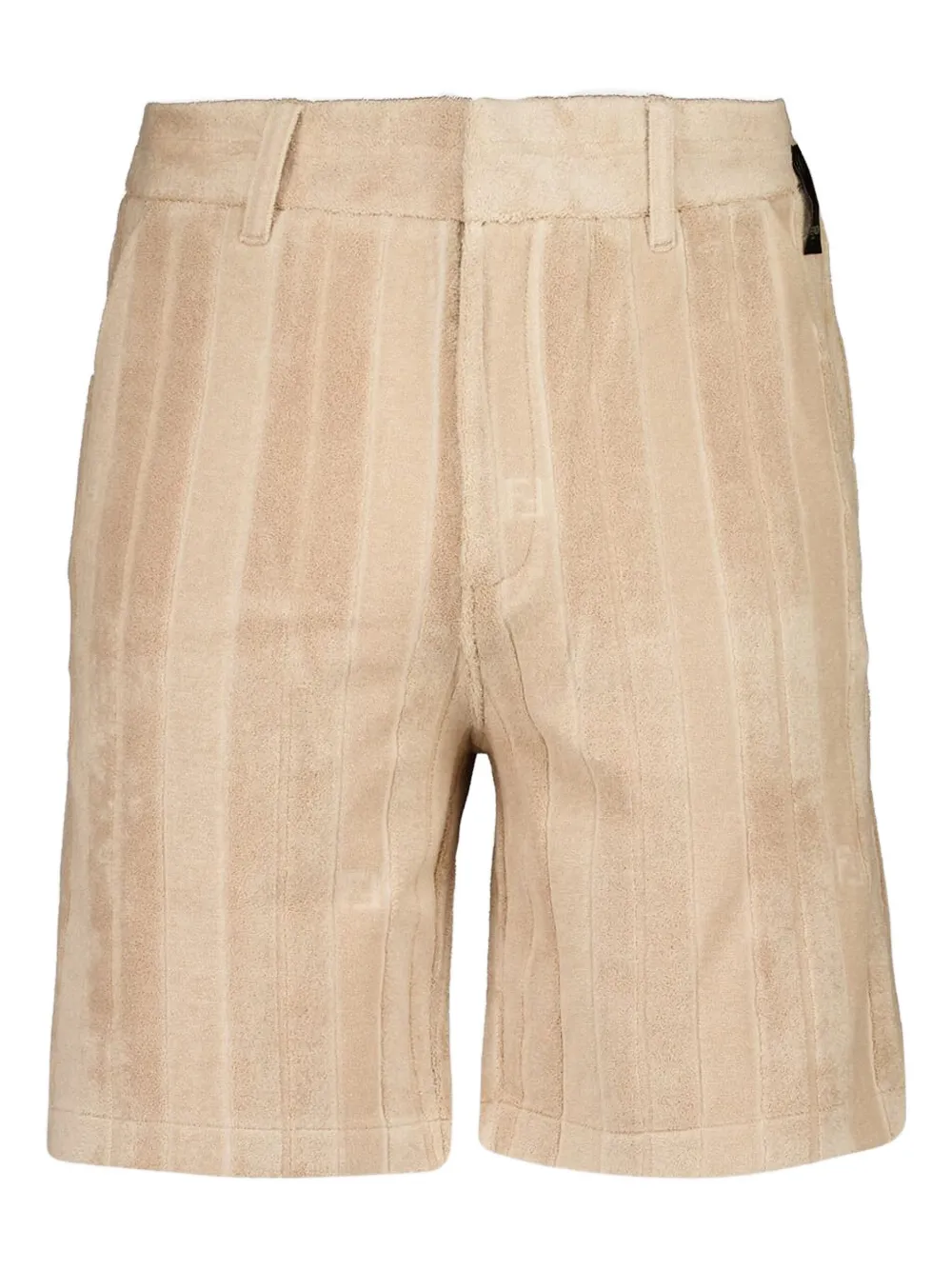 FENDI Terry FF-jacquard stripe shorts Beige