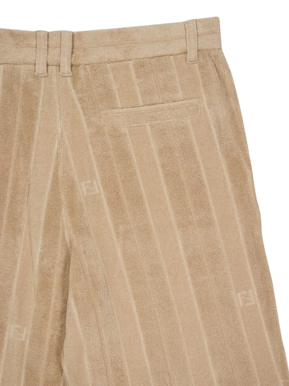 FENDI Terry shorts met FF-jacquard en streep Beige