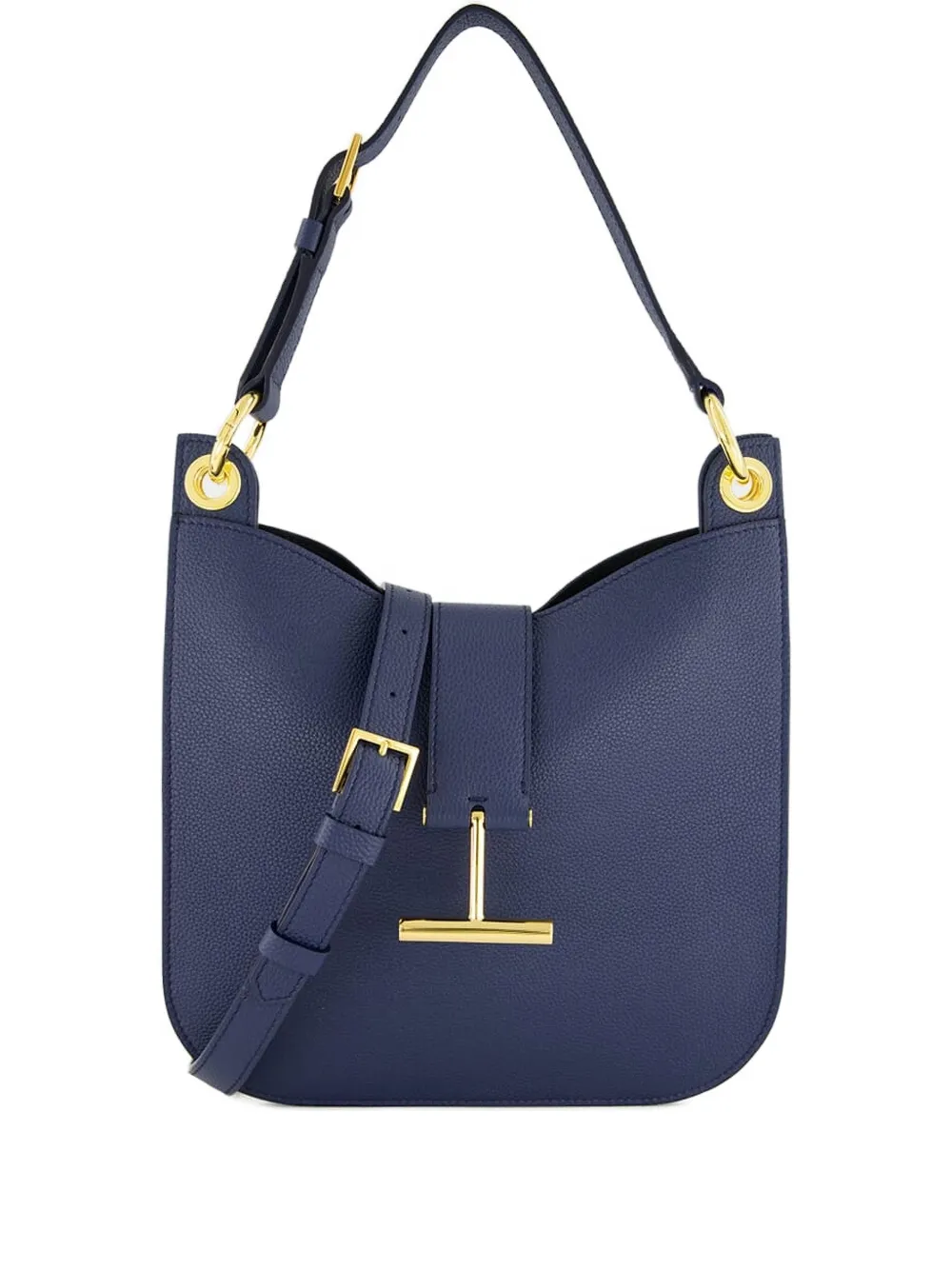 TOM FORD grain leather T-bar shoulder bag Blauw