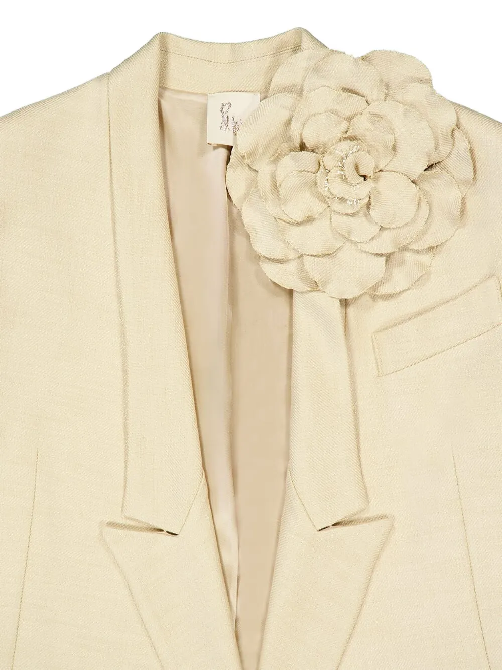  Paula Floral-appliqué Tailored Blazer - Neutrals 