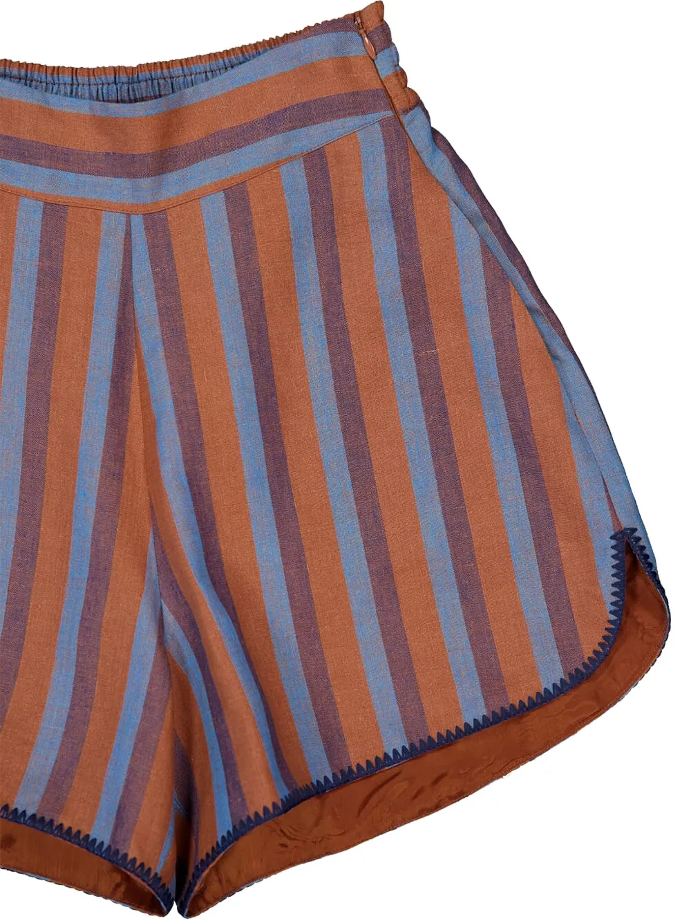 PAULA Gestreepte shorts met borduurwerk Roze