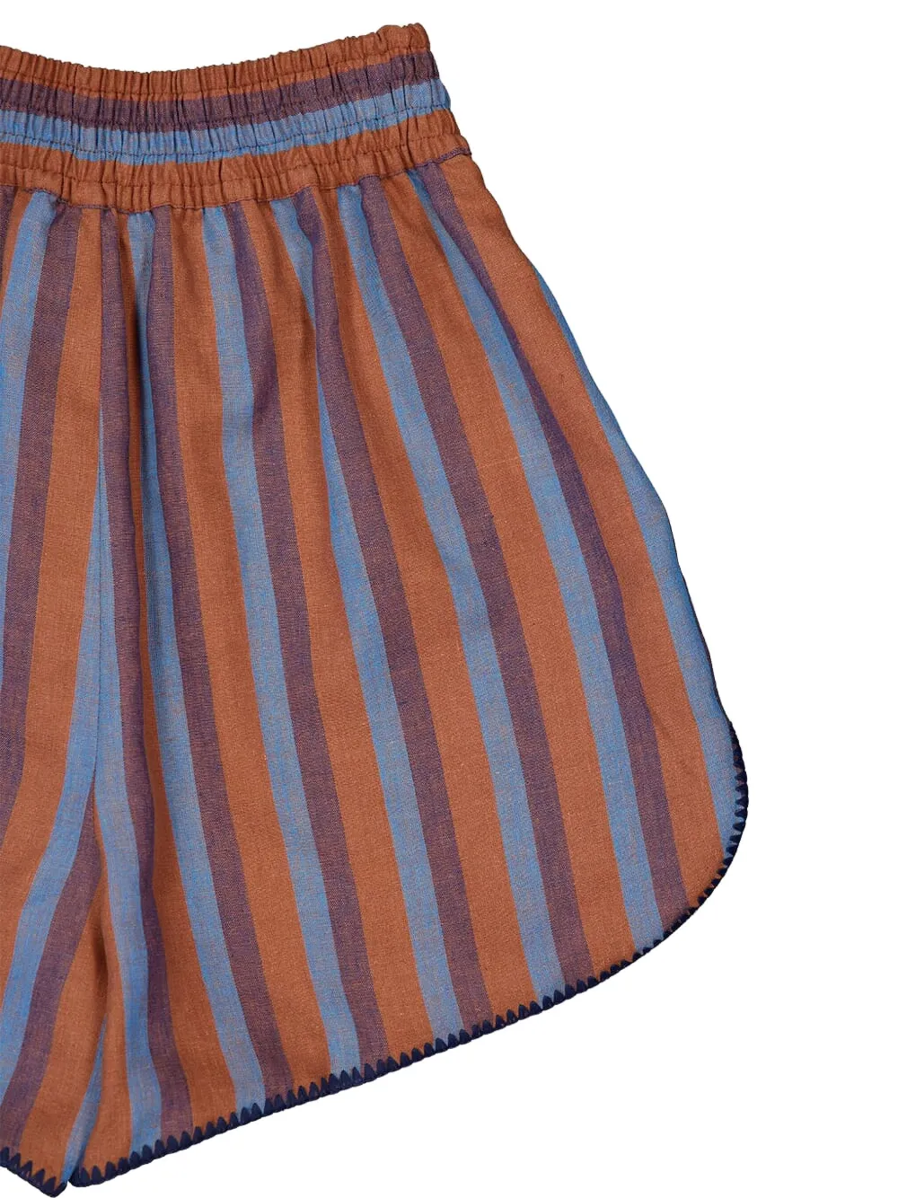  Paula Striped Embroidered Shorts - Pink 