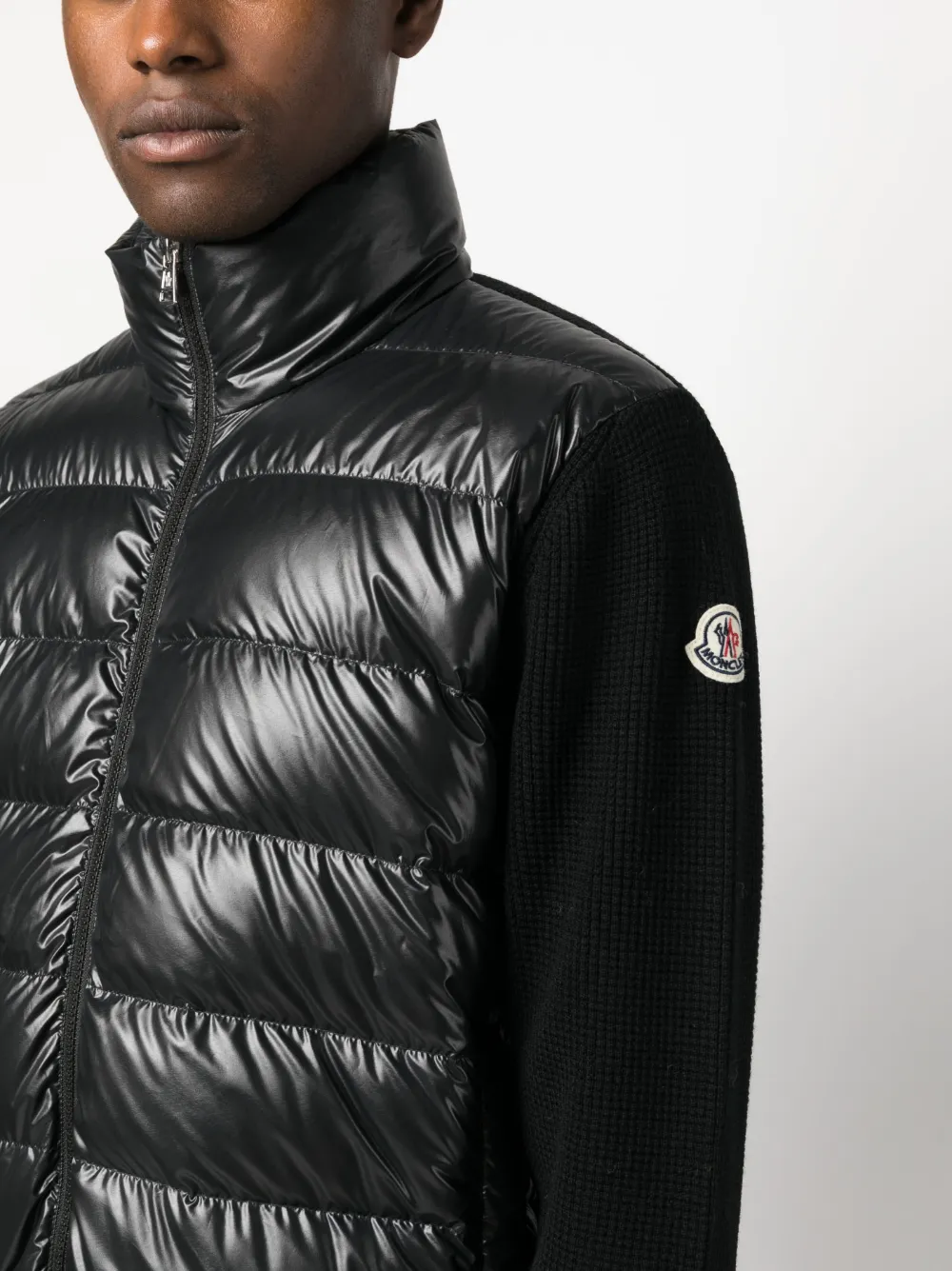 Moncler Gewatteerd jack met logopatch 999 BLACK