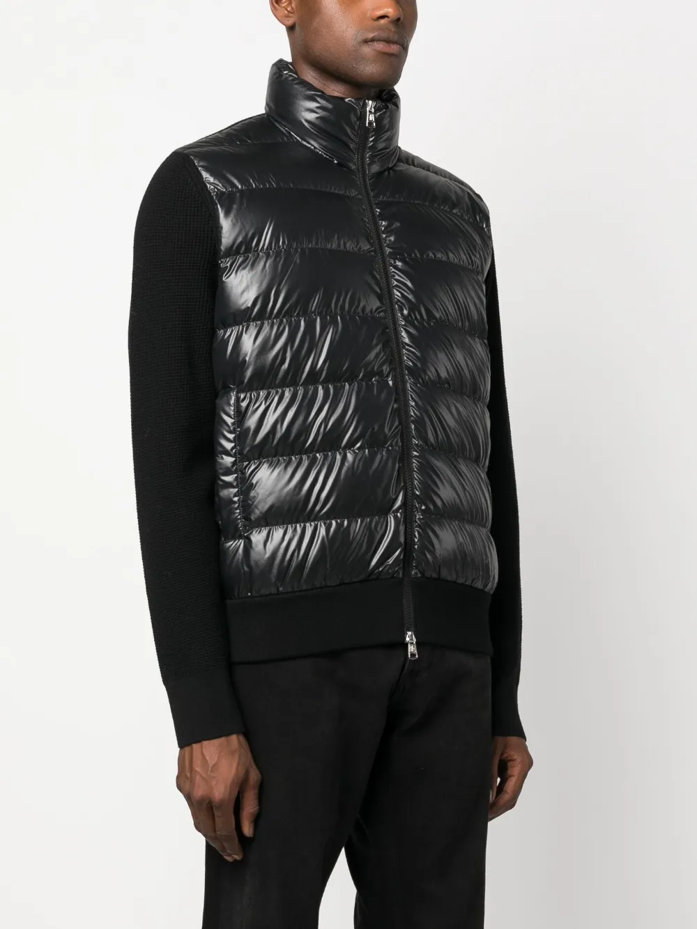 Moncler Gewatteerd jack met logopatch 999 BLACK