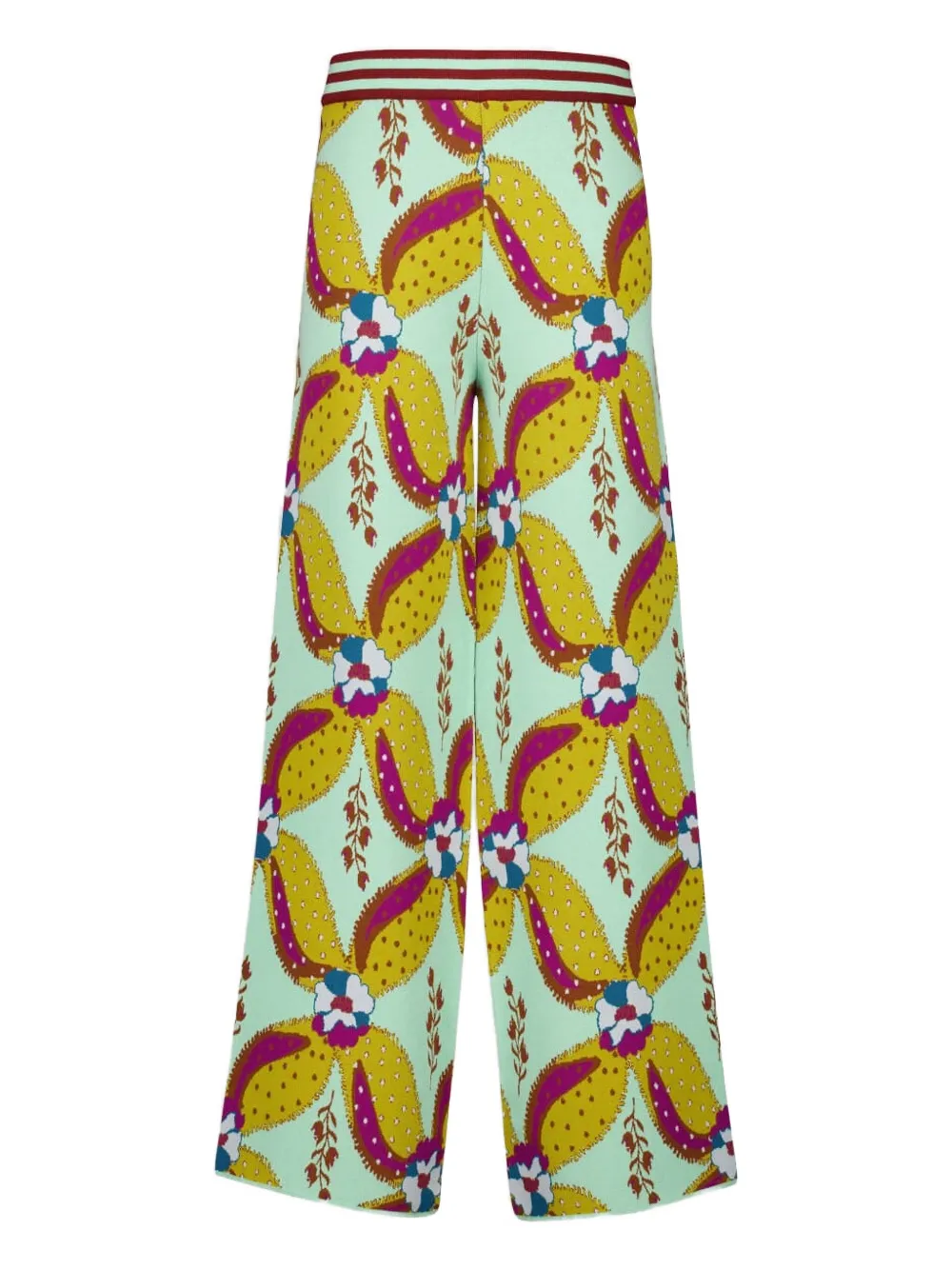 PAULA Pantaloni a fiori jacquard - Blu