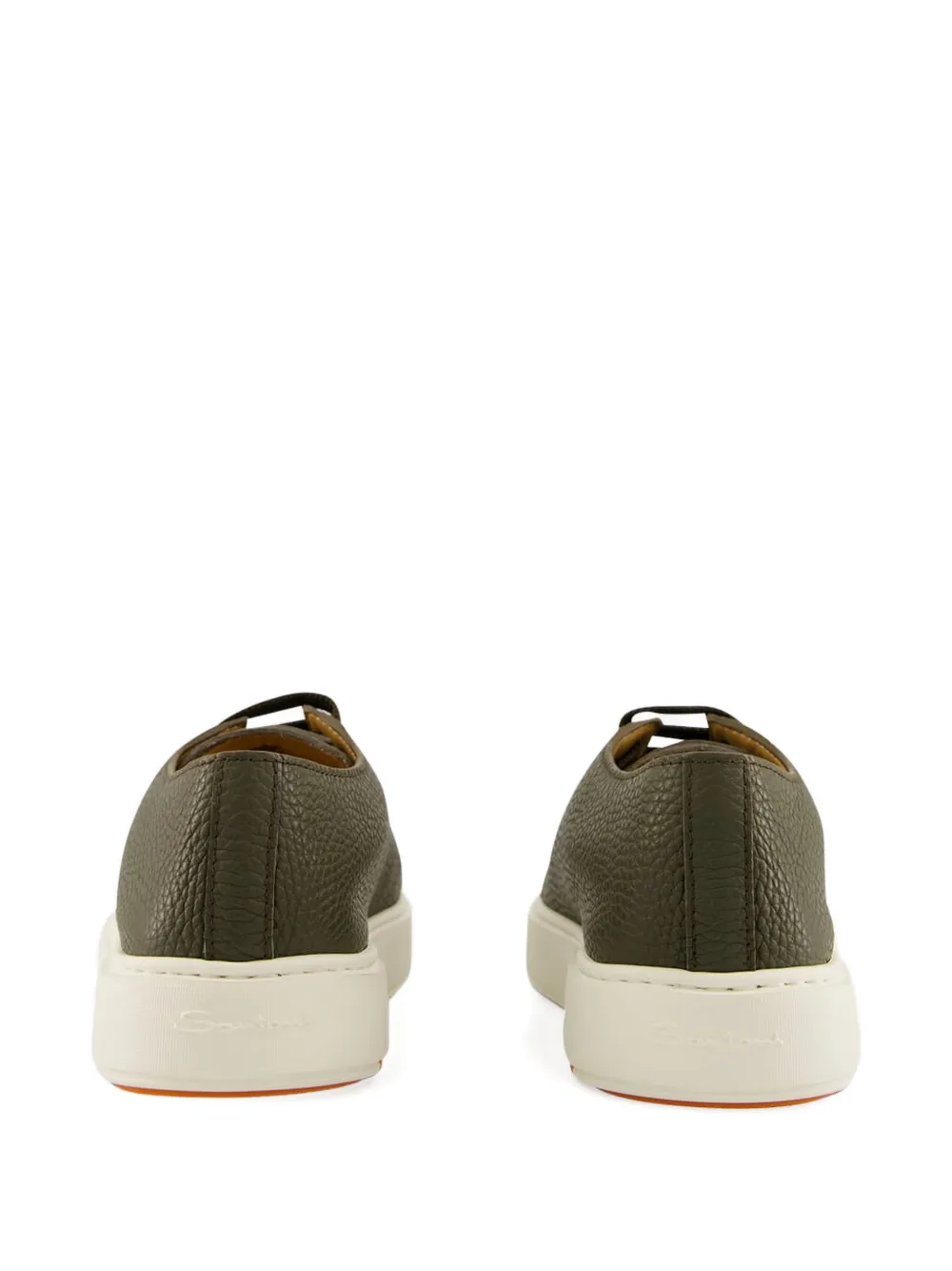 Santoni leather lace-up sneakers Green