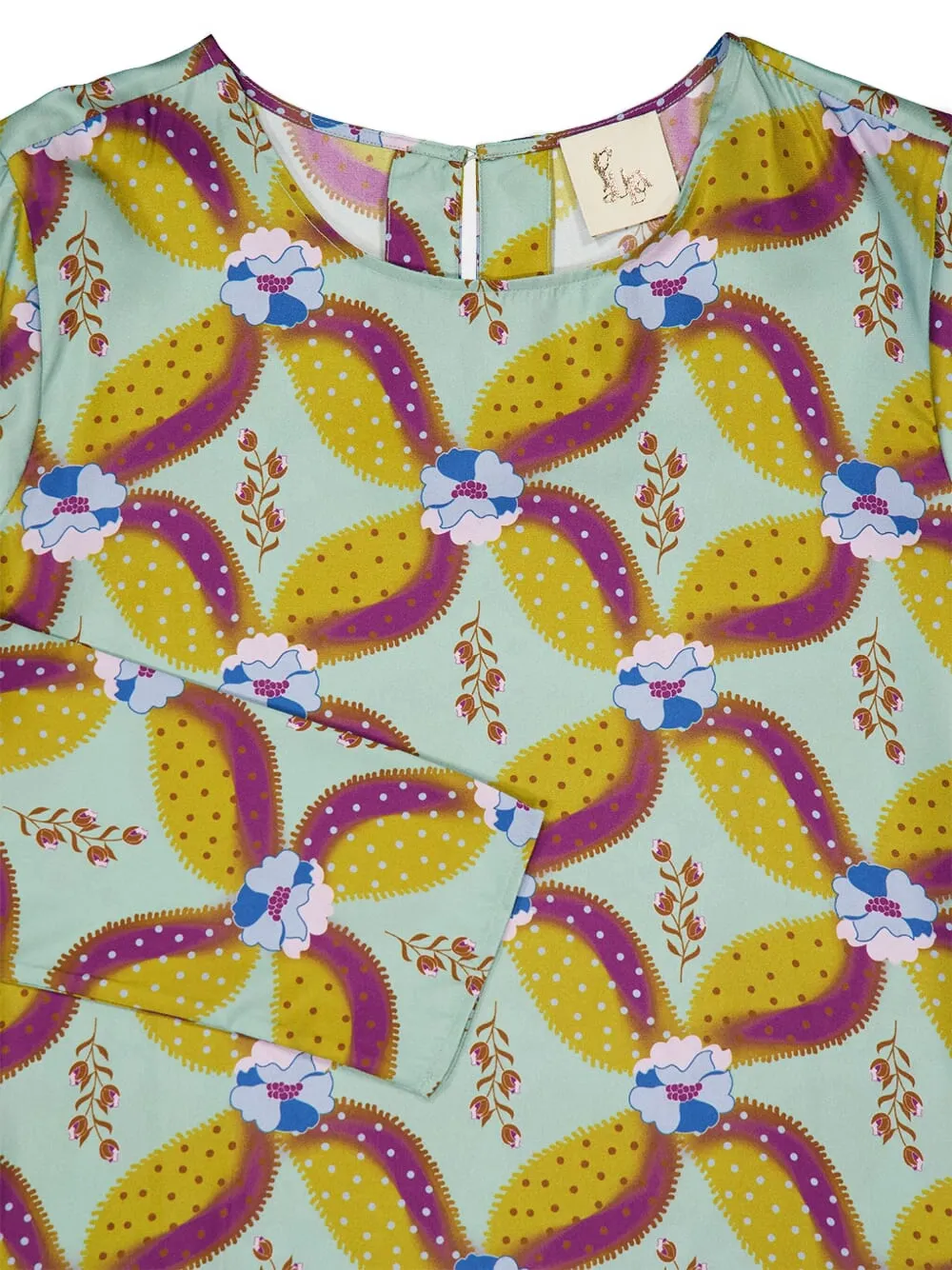 Printed Long-Sleeve Dress