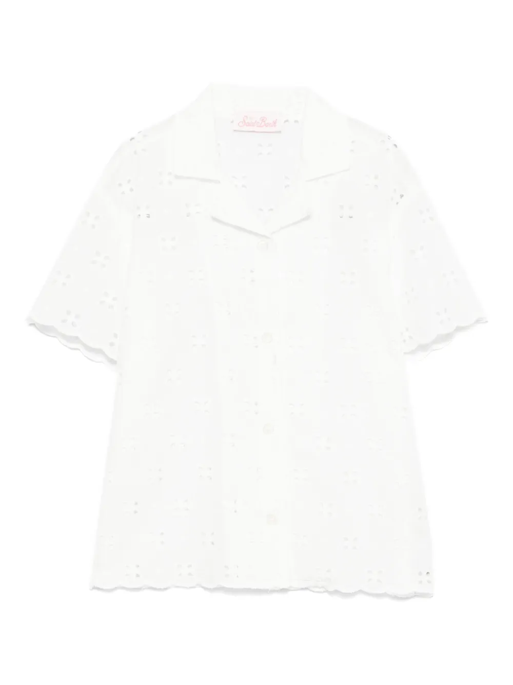 MC2 Saint Barth Kids Shirt met geborduurde bloe Wit