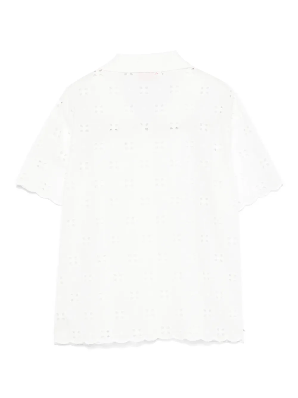 MC2 Saint Barth Kids Shirt met geborduurde bloemen Wit