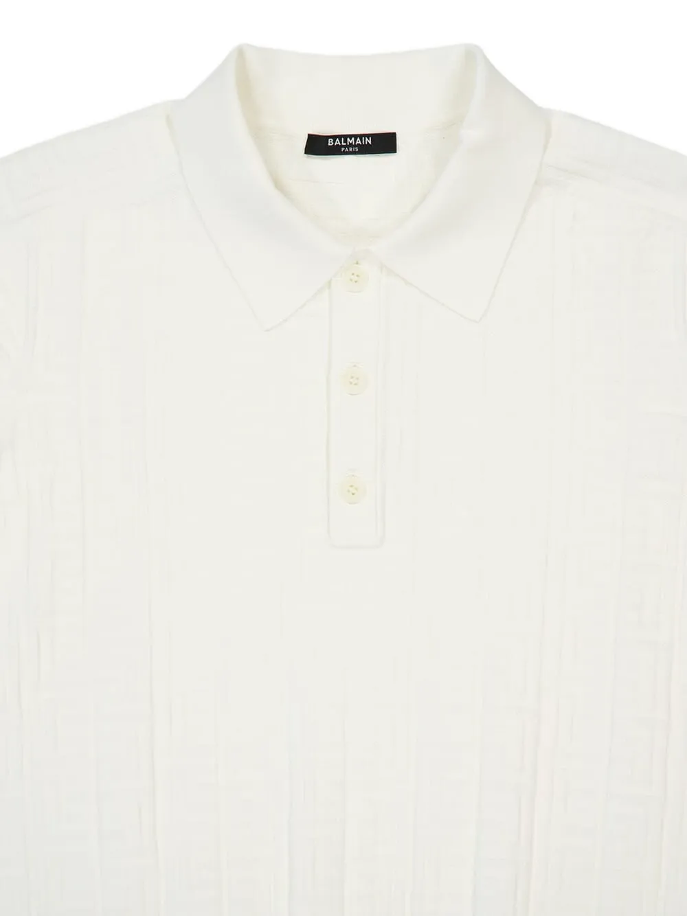 Balmain Getextureerd poloshirt Wit