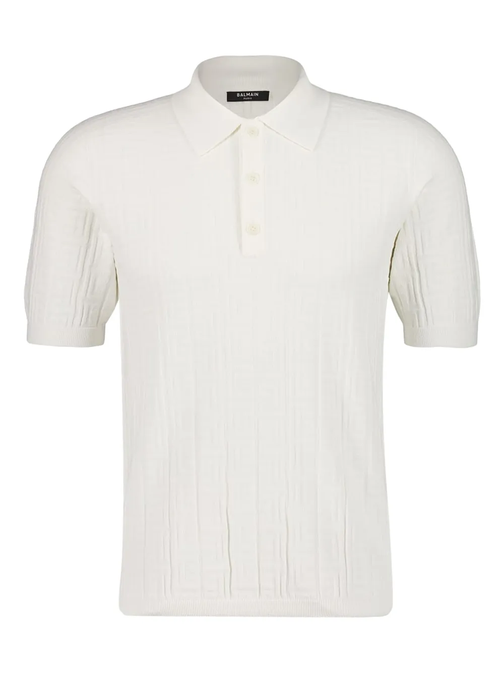 Balmain Getextureerd poloshirt Wit