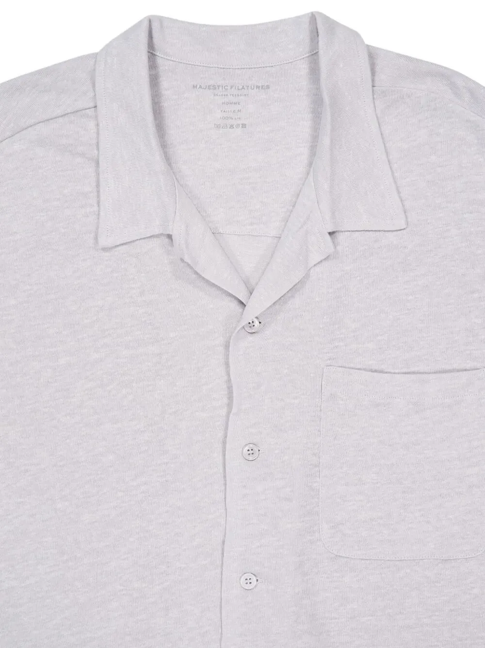 Majestic Filatures buttoned linen shirt Grijs